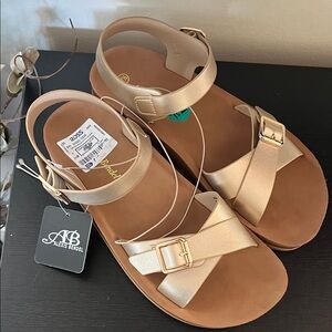Alexis Bendel Gold Buckle Sandals
